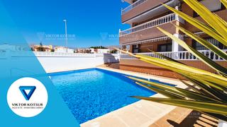 Pis a Aguadulce Sur. Piso exterior con terraza y piscina en aguadulce sur