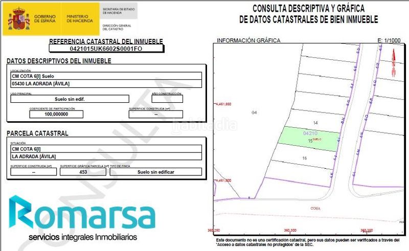Foto 3c4829b3-55e6-48c2-84de-d544e64f108f. Terreny residencial a Adrada (La)