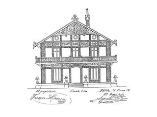 Edifici a Cass de la Selva. Edificio modernista en el centro de cass de la selva con parcel