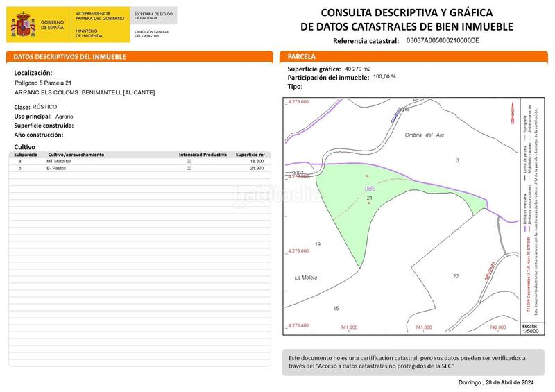 Foto d8225860-98bf-4580-8394-2c43b8a3e2c1. Propriété dans mas de arriba dans Benimantell