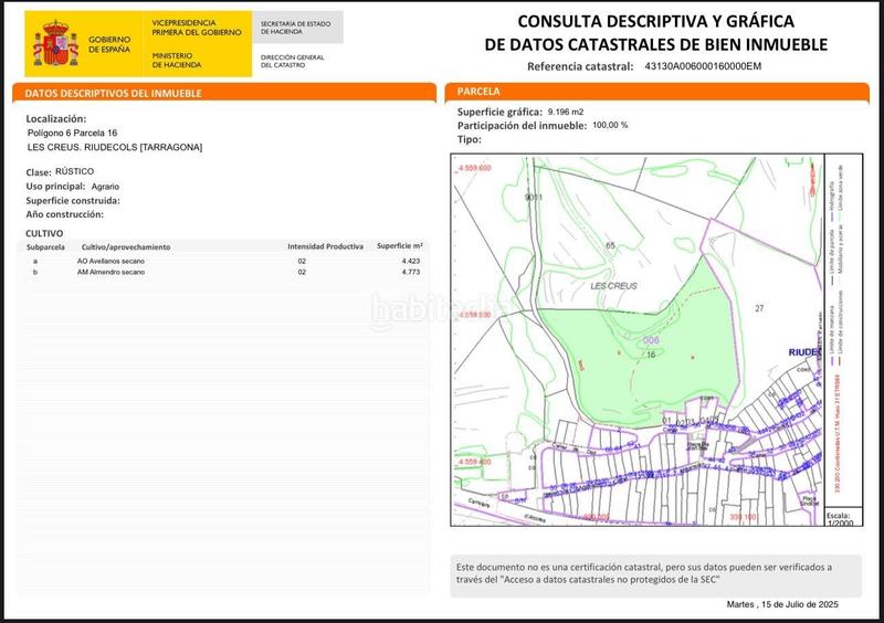Foto 0c18bf37-ca2a-4b9f-8588-da8c15f09d69. Terreno residenziale in carrer de dalt in Riudecols