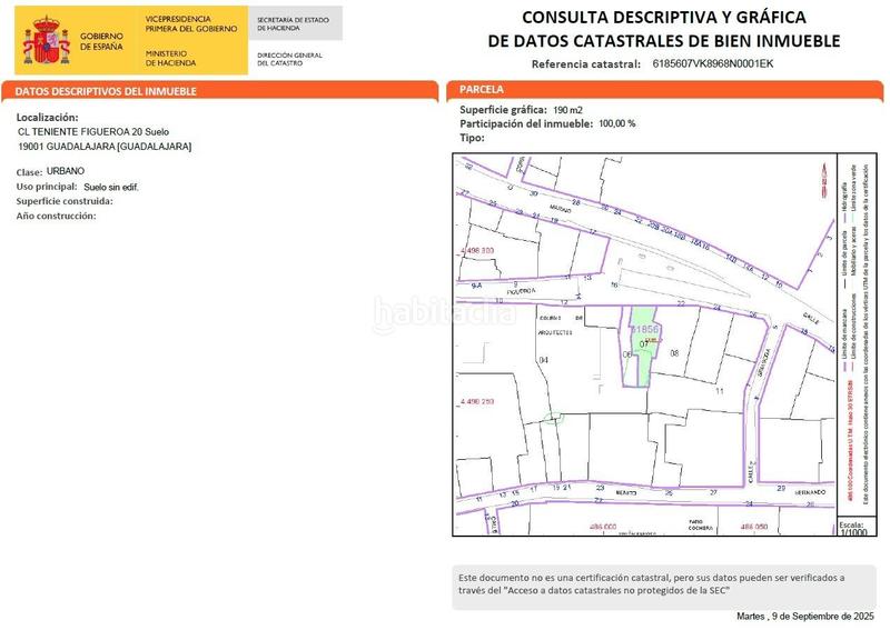 Foto f54a9631-68e5-4b81-9316-896d7b318746. Terreny residencial a calle del teniente figueroa 20 a Guadalajara