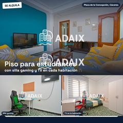 Rent Flat  Pz concepcion  es:y pl: pt:dr  caceres (cáceres). Este apartamento de 75 m, localizado en cáceres capital, ofrece