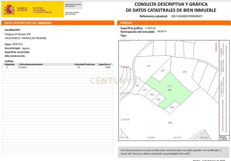 Foto b247f30a-55bb-4158-b60f-92c078538773. Finca rústica a paraje de valichuelo 376 a Haría pueblo Haría