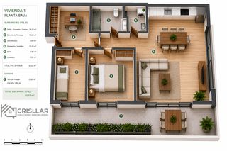 Pis a Eixample. Planta baja con gran terraza privada de 23 mts