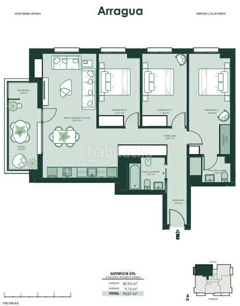 Foto b19e85eb-ca27-45af-98bc-c12de815fbfc. Appartement 80m<sup>2</sup> avec chauffage parking dans Oiartzun