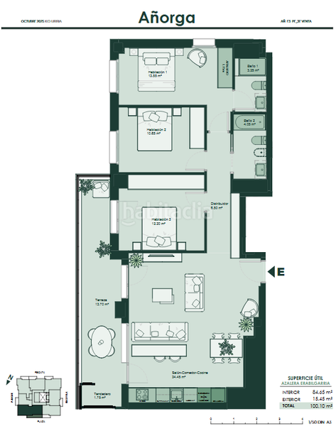 Foto dbda4e0d-3053-4145-9011-4144863242f3. Appartamento 100m<sup>2</sup> con riscaldamento parcheggio in Añorga - Zubieta - Atotxa Erreka Donostia - San Sebastián