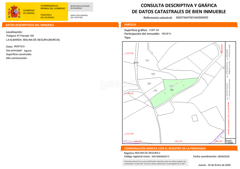 Foto 039e4f9a-2d6f-4183-b767-c1d2c2f24b60. Fondo rustico in Los Valientes Molina de Segura