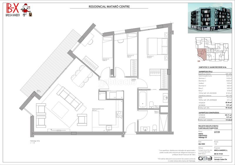 Foto 7d2ccdf4-9afe-4643-88bb-650982c4427d. Appartement 112m<sup>2</sup> dans camí ral de la mercè 479 dans Centre Mataró