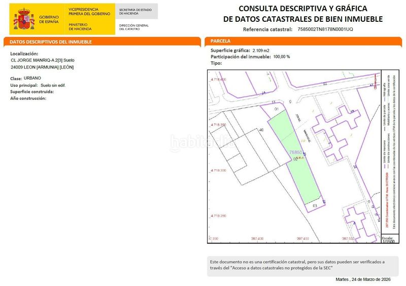 Foto ac3c5345-9d72-4892-91e8-ab3f47e912d5. Terreny residencial a Armunia León