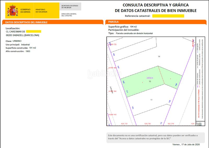 Foto a30fe549-be6f-47da-8922-29d51448a3b1. Terreny residencial a Gràcia Sabadell