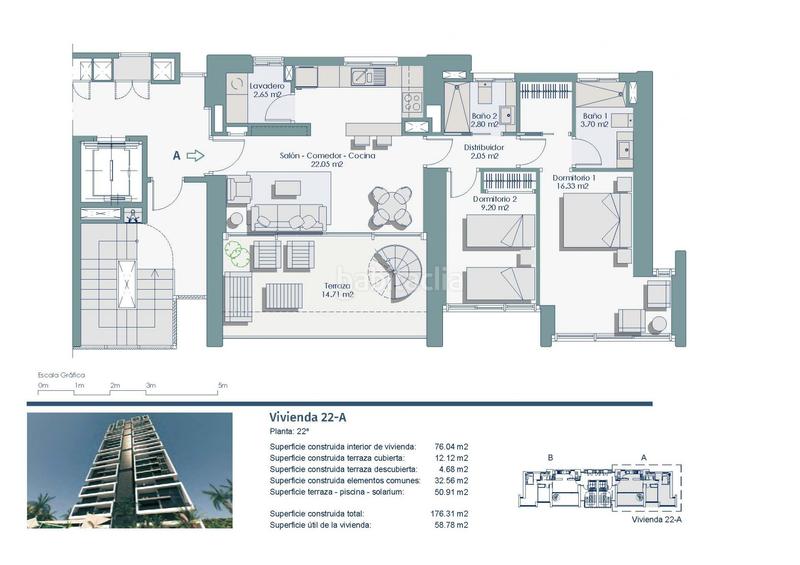 Foto ec0f4bc8-55a6-407d-bd72-e79dd1108db2. Dachwohnung mit pool in Rincón Bajo Benidorm