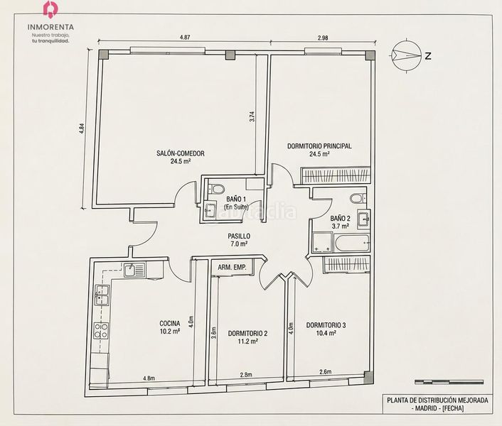 Foto 265729d4-dd40-4681-a4e1-7fb93ce1ead0. Rent flat with heating in San Isidro Madrid