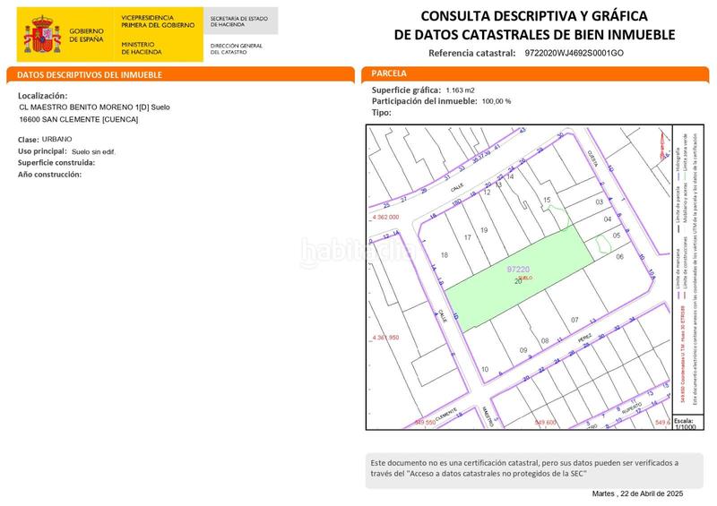 Foto d77b60f6-7a0f-4c35-b02c-59835103fcdc. Terreny residencial a maestro benito moreno 1 a San Clemente