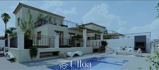 Xalet a Pueblo Acantilado-Lanuza. Chalet contemporáneo de obra nueva con espacios amplios y piscin