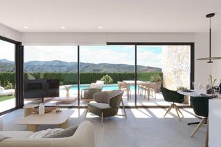 Maison jumelée à Monforte del Cid. Villa moderna con piscina privada y tres dormitorios en font del