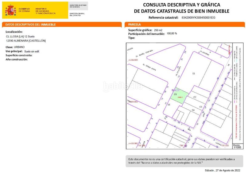 Foto 30b0a00e-20af-4eeb-b8c8-22c255684095. Wohngrundstück in carrer la llosa 11 in Almenara