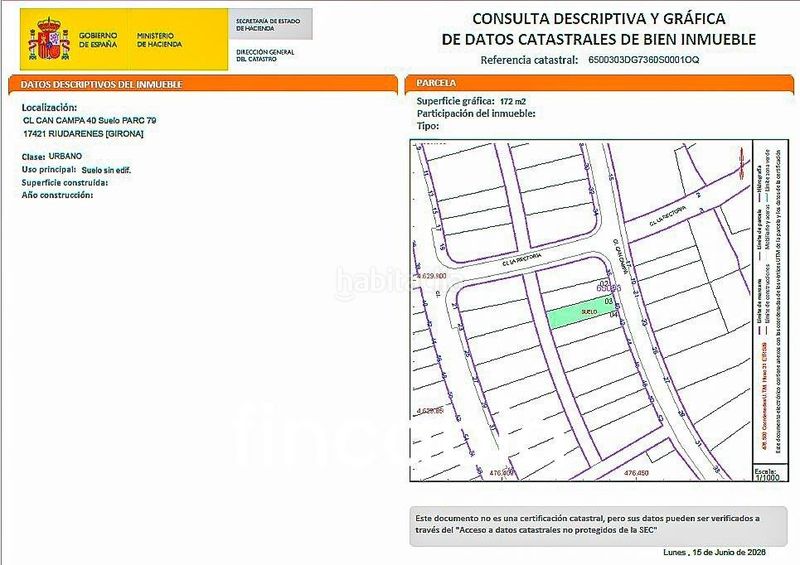 Foto c2477fa7-f97b-4cf7-b22c-c7c6c56dae38. Terreny residencial a carrer de can campà 40 a Riudarenes