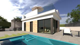 Chalet en Centro. Villas de obra nueva con piscina privada en los alcázares, costa
