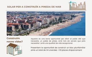 Terrain résidentiel  Carrer del mossèn cinto verdaguer. Solar edificable de 1.126 m2 en el centro de pineda de mar