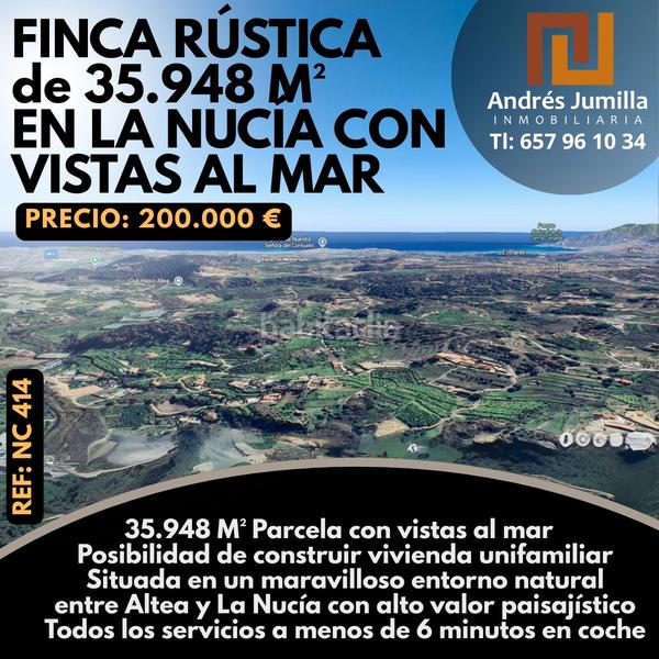 Foto 8f46cdea-c8c3-427e-a992-d8b0ed8afd07. Finca rústica en partida rompuda 15 finca rústica para vivienda unifamiliar en Nucia (la)