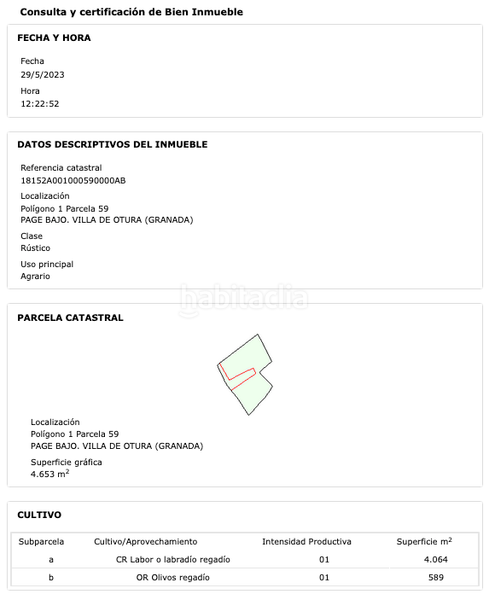 Foto 72430e6e-9702-42f1-92a9-eddcb35cabaf. Rural plot in calle gregorio marañón 1a in Carretera de Granada-La Alcazaba Alhendín