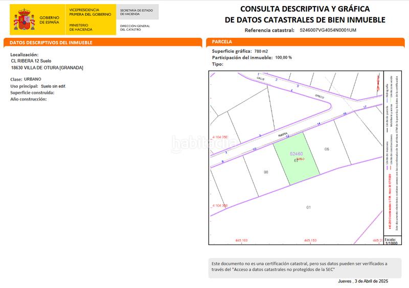 Foto 02bd71a6-eb89-4c45-9ac8-961e333d10a7. Terreno residencial en calle ribera 8 terreno en venta en calle ribera 8, en Otura