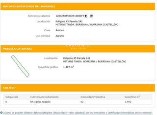 Rural plot  ,miljans tanda   poligono 45  parcela 241. Rustico en burriana