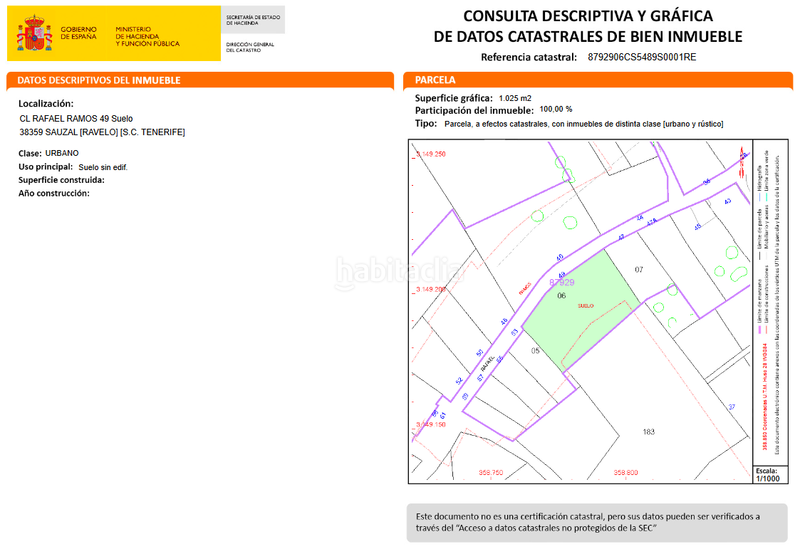 Foto 22d5db9c-6275-4244-a071-52f00ec3bf50. Terreno residenziale in carretera rafael ramos 49 in Sauzal (El)