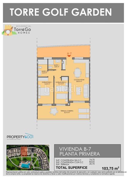 Foto 052292b4-37ff-45e9-830f-f99cf5088320. Apartament 74m<sup>2</sup> amb aparcament piscina a Las Lomas de Rame-Bahía Bella Alcázares (Los)