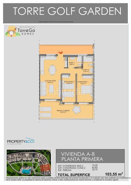 Foto 1823f0dc-1866-40c7-84cb-77a8c9400c70. Apartament 74m<sup>2</sup> amb aparcament piscina a Las Lomas de Rame-Bahía Bella Alcázares (Los)