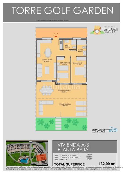 Foto 3d74a01a-4316-46e6-81e5-f3b1623419af. Apartament 74m<sup>2</sup> amb aparcament piscina a Las Lomas de Rame-Bahía Bella Alcázares (Los)