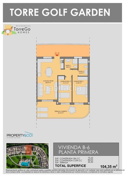 Foto 4a7fe9ae-0cd6-4508-8b6e-b47f4240450e. Apartament 74m<sup>2</sup> amb aparcament piscina a Las Lomas de Rame-Bahía Bella Alcázares (Los)