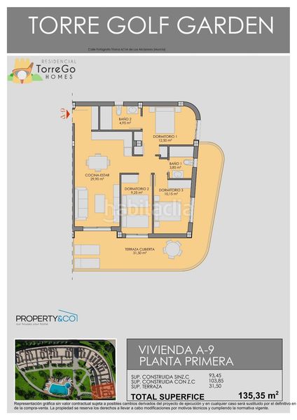 Foto 6f5fb2c2-0b94-429e-a342-4d9a3e522d78. Apartament 74m<sup>2</sup> amb aparcament piscina a Las Lomas de Rame-Bahía Bella Alcázares (Los)