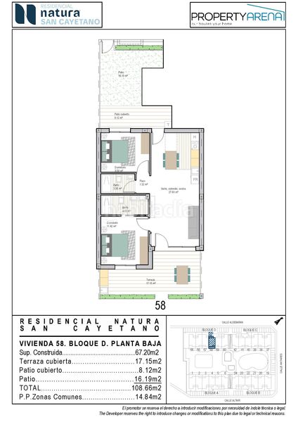 Foto 67137b52-17ea-4dfe-9bc5-61c63991546b. Apartament 68m<sup>2</sup> amb aparcament piscina a San Cayetano Torre - Pacheco