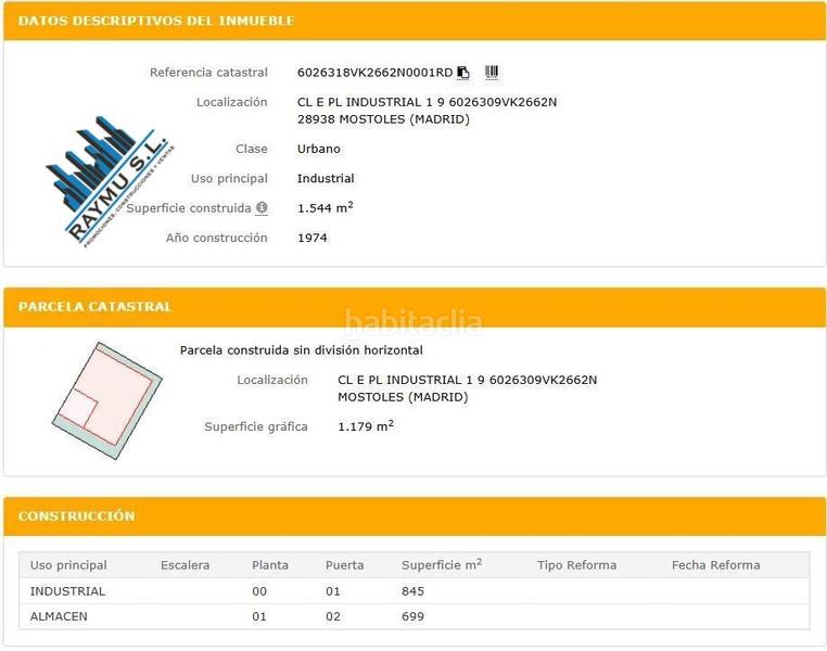 Foto 2f08d6bf-64ed-4f7d-9638-28ca2562219b. Nave industrial  1.660 m parcela 1.209 m polígono arroyo molinos en Móstoles
