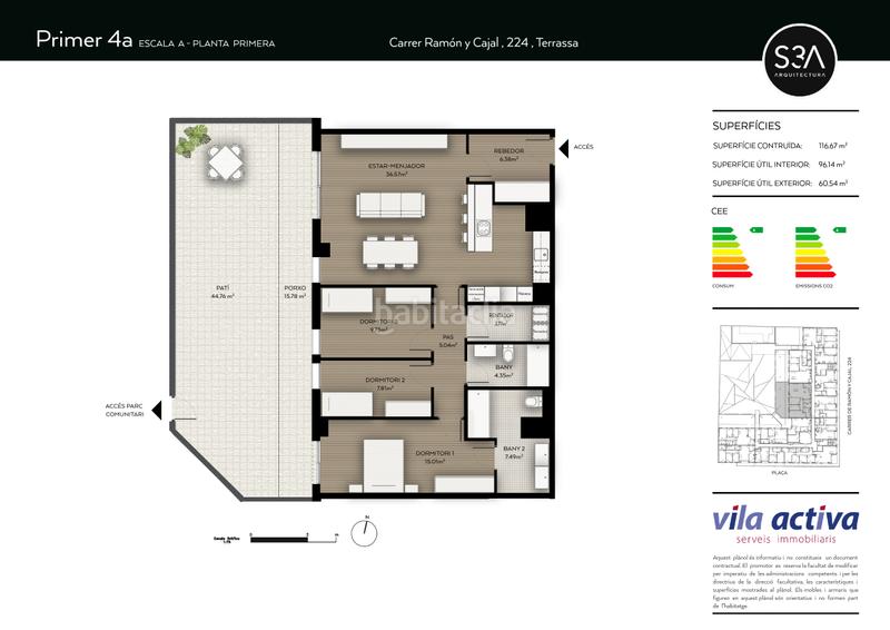 Foto 79ba1fde-eed9-4dfc-a6db-68d8cc4449b1. Appartement 116m<sup>2</sup> dans carrer de ramón y cajal 224 dans Can Palet Terrassa