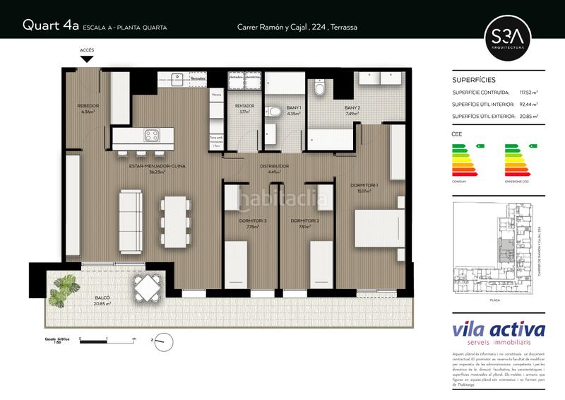 Foto f8d4dab6-869d-4679-b334-f762b4eacc51. Pis 117m<sup>2</sup> a carrer de ramón y cajal 224 a Can Palet Terrassa