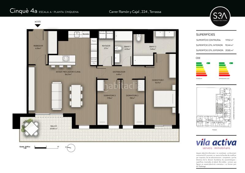 Foto 4d5ffdd1-e271-42de-a09b-f57c56ff92eb. Appartement 117m<sup>2</sup> dans carrer de ramón y cajal 224 dans Can Palet Terrassa