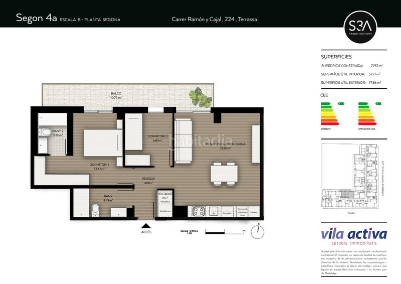 Foto 6f2aa391-1f62-4c67-a169-31955cf70600. Flat 63m<sup>2</sup> in carrer de ramón y cajal 224 in Can Palet Terrassa