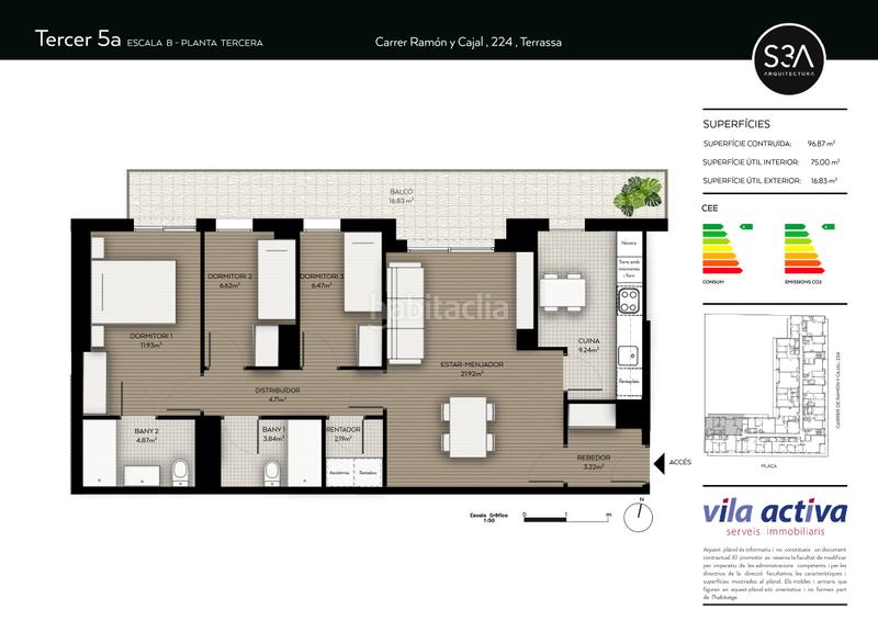 Foto 80ecbb5a-ffda-43d4-9a16-933e921caaa9. Appartamento 96m<sup>2</sup> in carrer de ramón y cajal 224 in Can Palet Terrassa