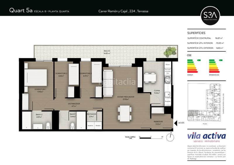 Foto 36c871f8-0050-4988-bdd7-83811ddb8da7. Pis 96m<sup>2</sup> a carrer de ramón y cajal 224 a Can Palet Terrassa