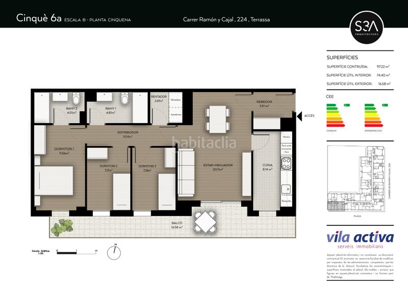 Foto 2c2eaea9-3bf6-4612-a371-e3c37d051e38. Appartement 97m<sup>2</sup> dans carrer de ramón y cajal 224 dans Can Palet Terrassa