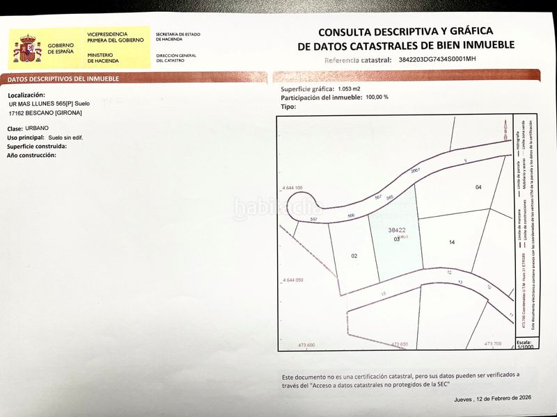Foto afdd579e-c1c2-44ad-9700-b87fae1da63b. Terreny residencial a carrer de la ribera d'ebre 11 a Bescanó