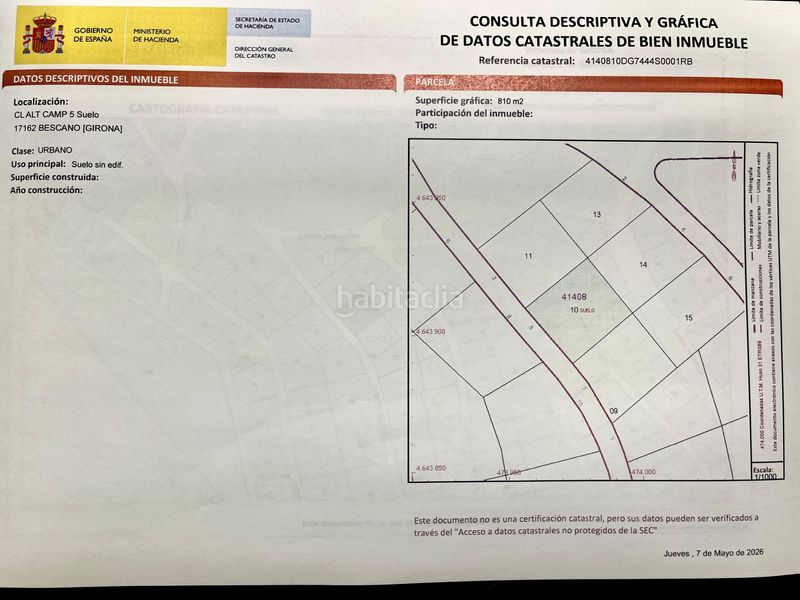 Foto 109a7663-3586-418f-b149-9d20cb481931. Terreny residencial a carrer del alt camp 5 a Bescanó