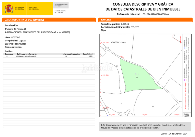 Foto 57dab59c-323c-49a1-bcfb-ed5f5dae30c7. Rural plot in El Tubo Sant Vicent del Raspeig
