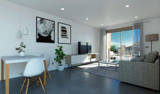 Casa a Pilar de la Horadada Ciudad. Obra nueva  bungalow planta alta con 2 dormitorios piscina y gar