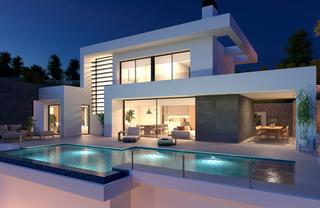 Chalet en Cumbre del Sol. Gran villa de lujo con mucha luz solar y vistas al marcon inmejo