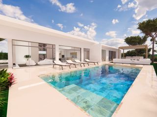 Xalet a Pilar de la horadada. Villa de 3 dormitorios y 3 baños con piscina y terraza en campov