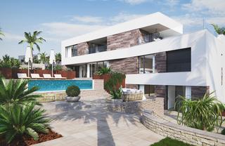 Chalet en Cabo de Palos. Esta villa cuenta con 5 habitaciones 3 de ellas en suite y 2 con